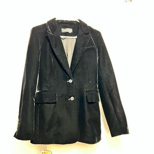 Chic Black Velvet Women's Blazer :Box 005: